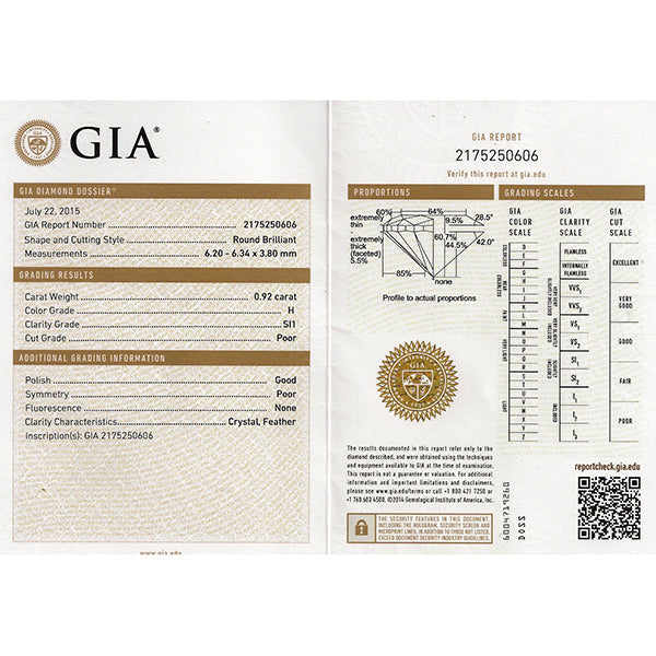 Estate GIA 0.92ct Diamond Engagement Ring