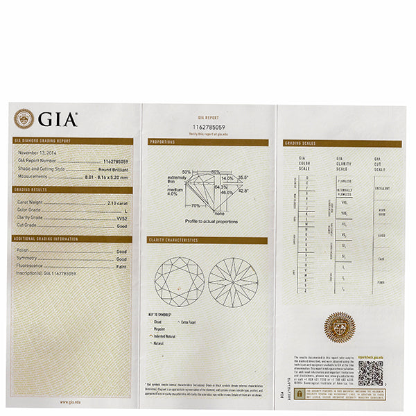 Estate GIA 2.10ct Diamond Engagement Ring