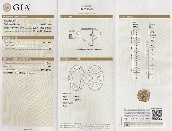 Estate GIA Certified 1.01ct Diamond Engagement Ring