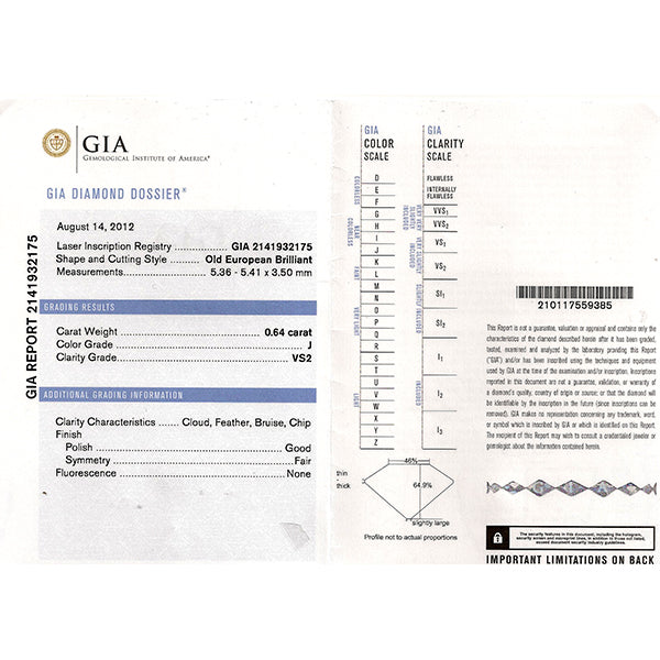 GIA 0.64ct Diamond Emerald Onyx Engagement Ring