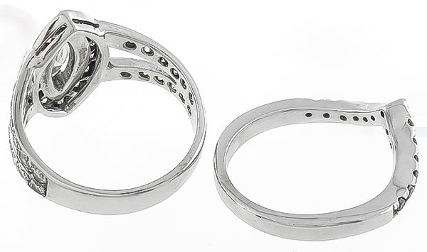 GIA Certified 0.51ct Diamond Engagement Ring and Wedding Band Set