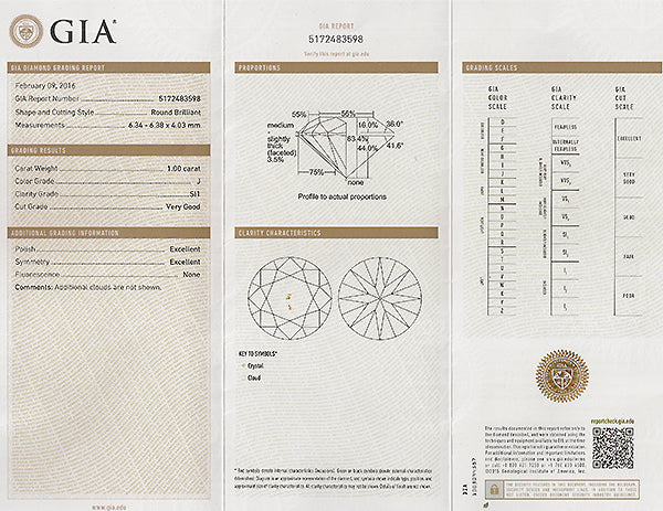 GIA Certified 1.00ct Diamond Engagement Ring