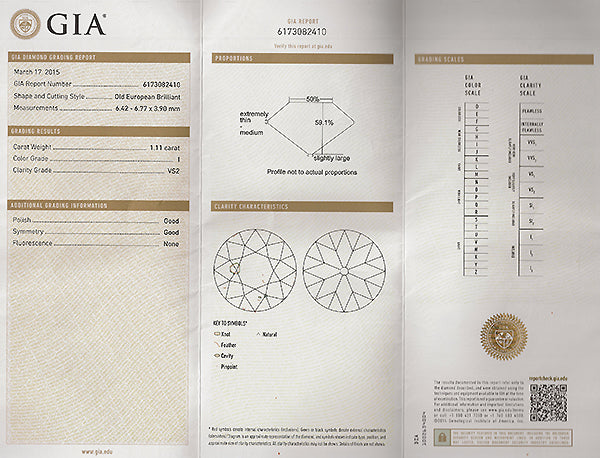 GIA Certified 1.11ct Diamond Onyx Engagement Ring