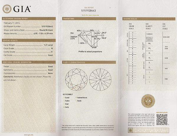 GIA Certified 1.21ct Diamond Engagement Ring