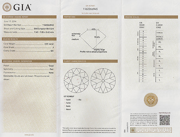 GIA Certified 2.01ct Diamond Sapphire Engagement Ring