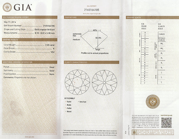 GIA Certified 2.20ct Diamond Engagement Ring