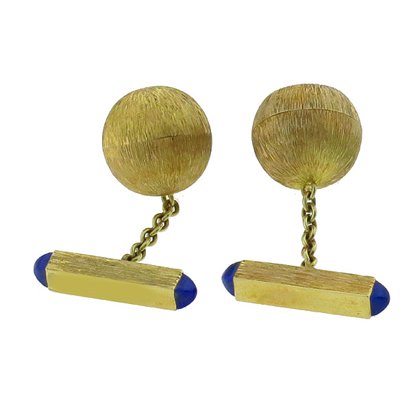 Lucien Piccard Lapis Sapphire Gold Watch Cufflinks
