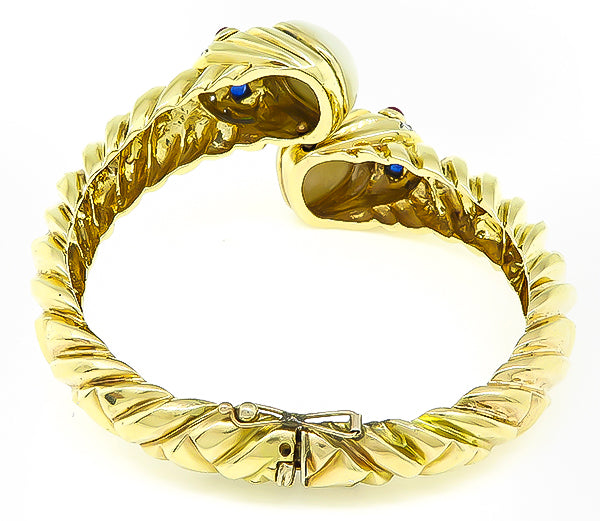 Mabe Pearl 0.25ct Diamond 1.50ct Colored Stone Bangle