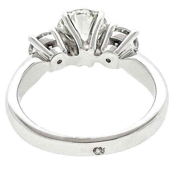 1.01ct Round Brilliant and 0.60ct Round Side Diamond 14k White Gold Ring