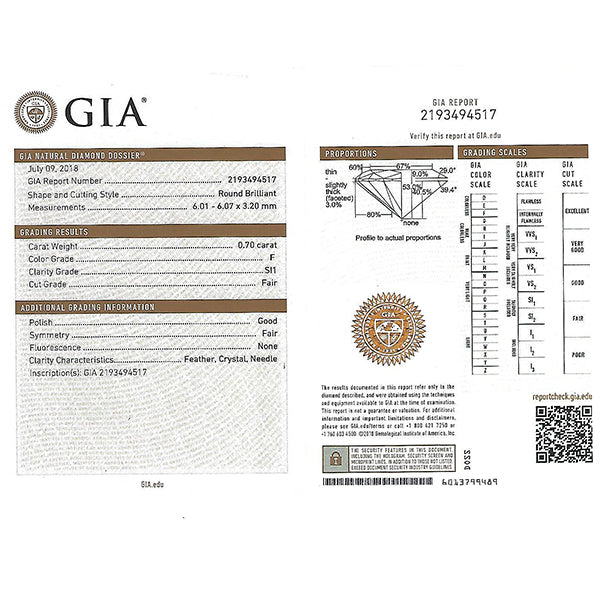 Art Deco GIA 0.70ct Diamond Sapphire Gold Engagement Ring