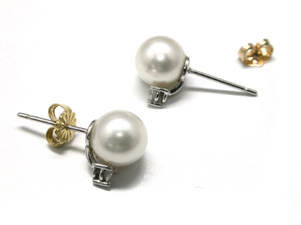 Pearl 0.15ct Dimaond Earrings