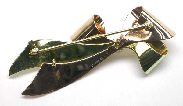 Retro Tiffany & Co. 0.59ct Diamond 14k Yellow 7 Pink Gold Pin