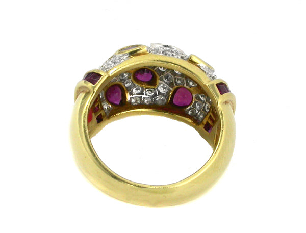 Ruby Diamond 18k Gold Ring