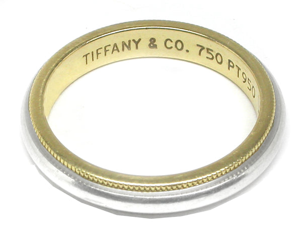 Tiffany & Co. 3.5mm 18k Yellow Gold Platinum Wedding Band