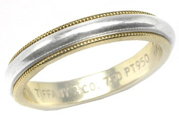 Tiffany & Co 3.5mm 18K Yellow Gold & Platinum Band | Israel Rose