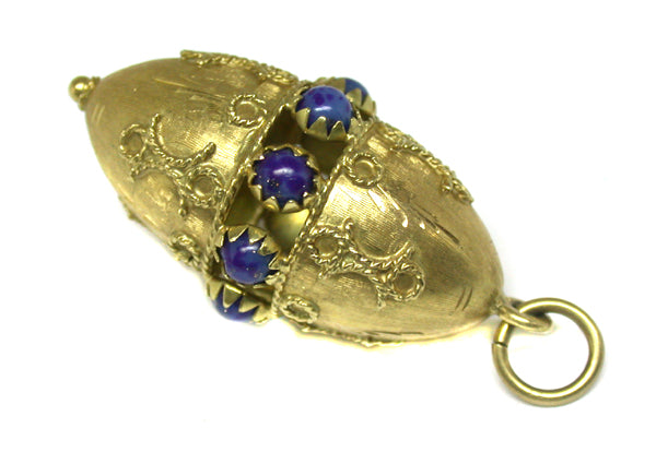 Victorian Lapis 18k Yellow Gold Charm/Pendant