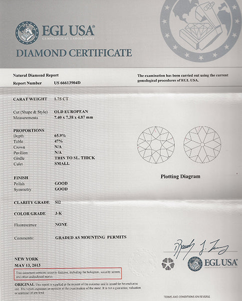 Vintage 1.75ct Diamond Engagement Ring