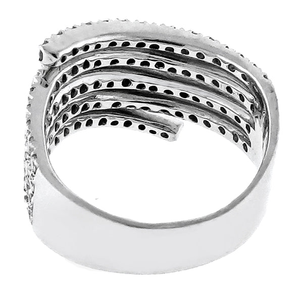 Vintage 1.83ct Round Cut Diamond Cluster 18K White Gold Ring