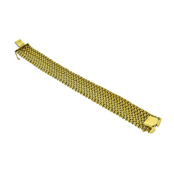 Vintage 1960s 14k Yellow Gold Mesh Bracelet