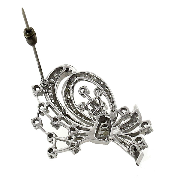 Vintage 2.00ct Diamond Floral Pin