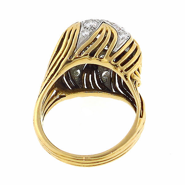 Vintage 2.50ct Diamond Star Gold Platinum Ring