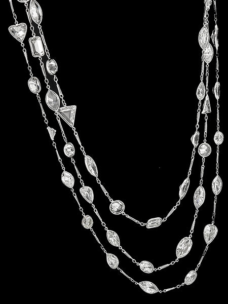 Vintage 67.23ct Diamond Platinum By The Yard Necklace
