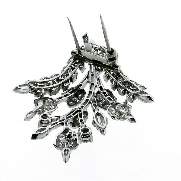 Vintage 6.85ct Diamond Floral Pin