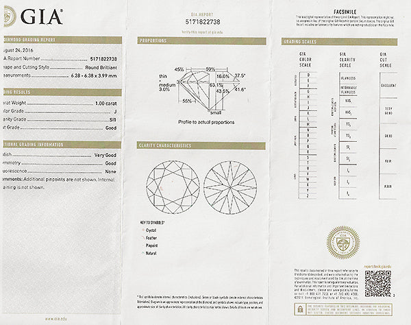 Vintage GIA 1.00ct Diamond Engagement Ring