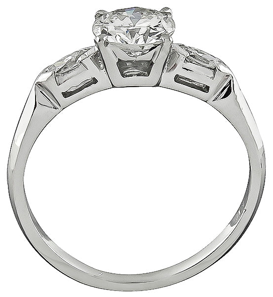 Vintage GIA Certified 0.96ct Diamond Engagement Ring