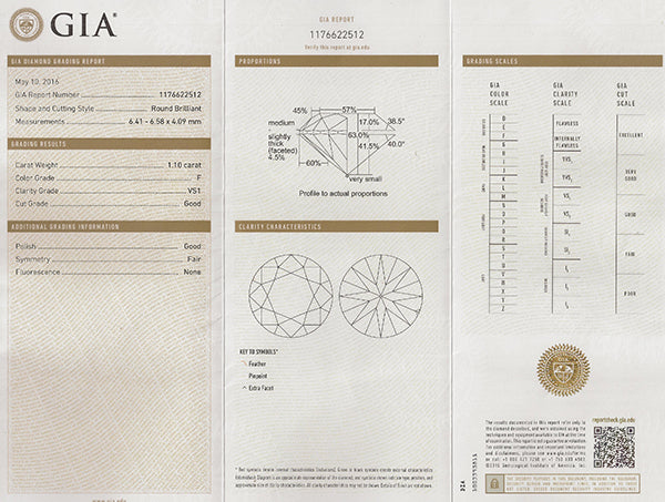 Vintage GIA Certified 1.10ct Diamond Engagement Ring