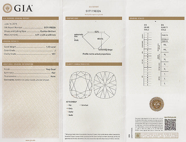 Vintage GIA Certified 1.13ct Diamond Engagement Ring