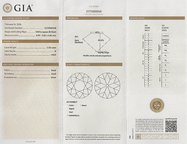 Vintage GIA Certified 1.50ct Diamond Engagement Ring