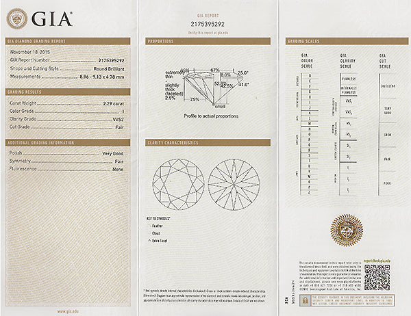 Vintage GIA Certified 2.29ct Diamond Engagement Ring