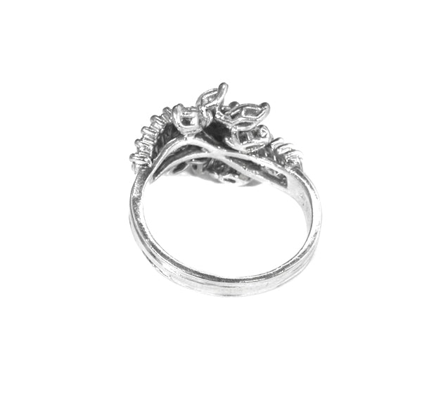 Vintage Marquise & Baguette Diamond Cluster Platinum Ring