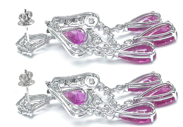 Vintage Style 11.17ct Tourmaline 1.50ct Diamond Chandelier Earrings