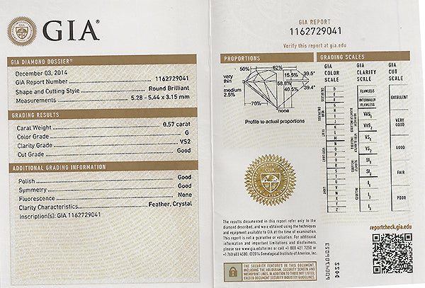 Vintage Tiffany & Co GIA 0.57ct Diamond Solitaire Engagement Ring