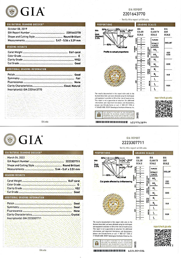 Art Deco GIA 0.61ct and 0.67ct Diamond 1.45ct Side Diamond Pendant Necklace