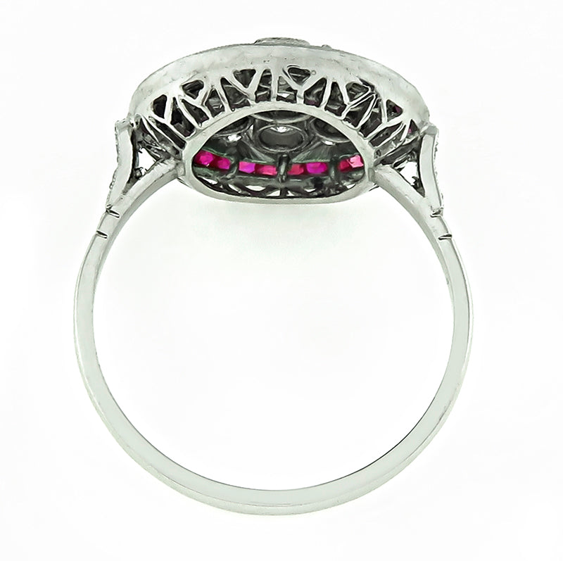 Estate 1.00ct Diamond Ruby Ring