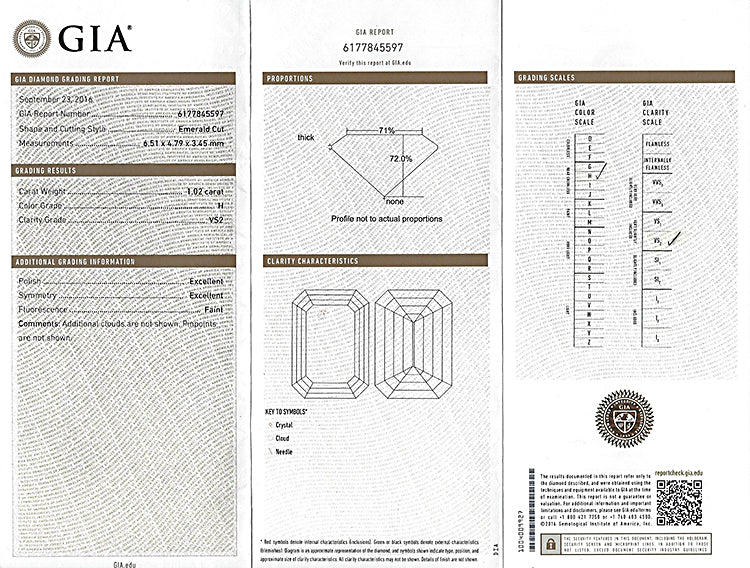 Estate Verragio GIA Certified 1.03ct Diamond Engagement Ring