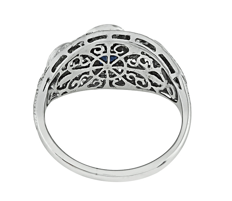 Estate 1.14ct Sapphire 0.82ct Diamond Ring