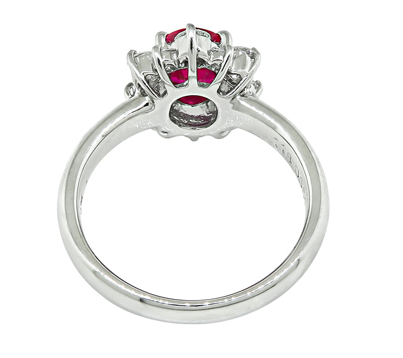 Estate 1.18ct Ruby 0.63ct Diamond Engagement Ring