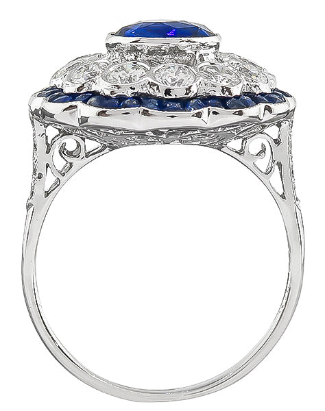 Estate 1.25ct Sapphire 0.90ct Diamond Ring