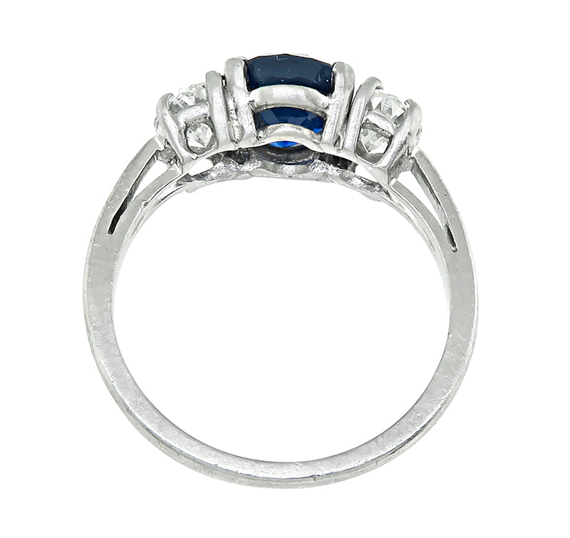 Estate 1.67ct Sapphire 0.70ct Diamond Engagement Ring