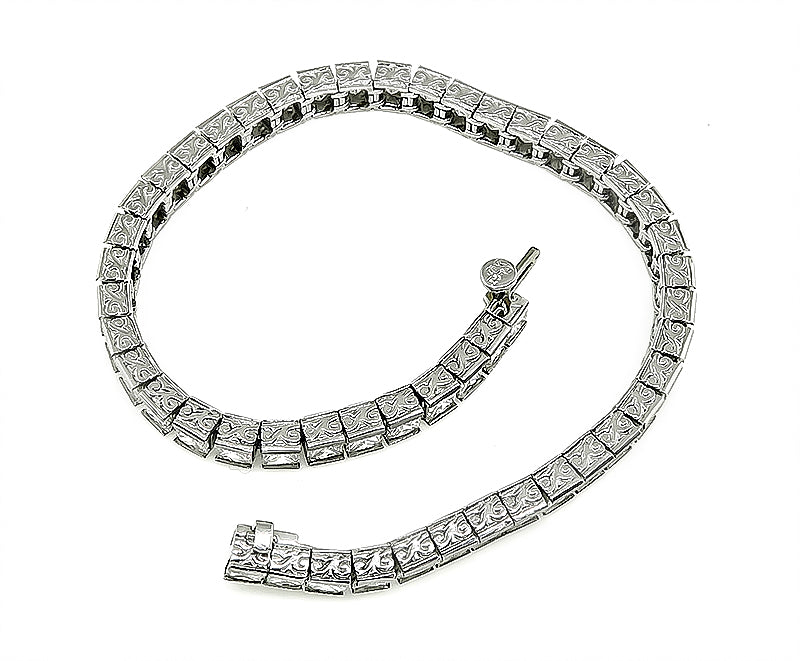 Antique Style 10.60ct Diamond Tennis Bracelet
