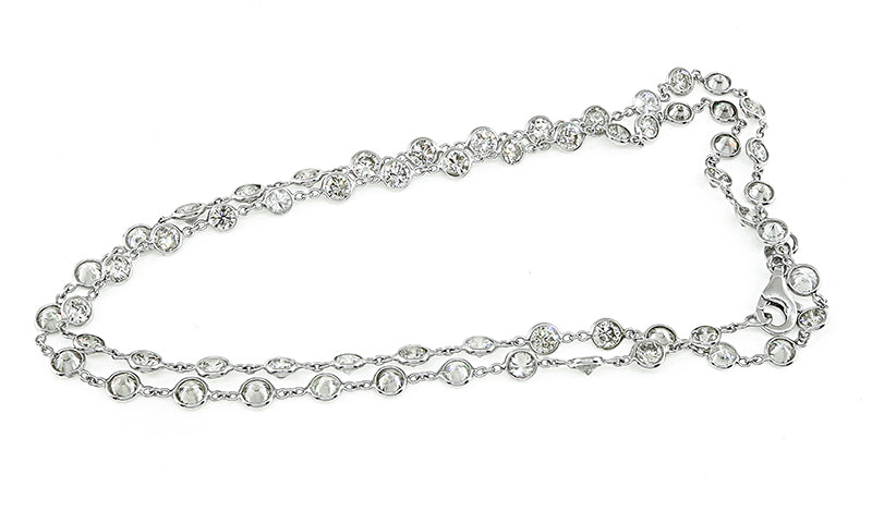 Estate 11.22ct Diamond By The Yard Necklace
