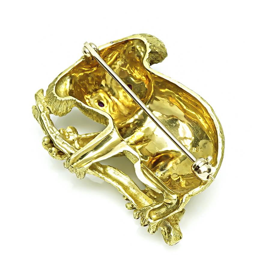 Estate Yellow Gold Koala Bear Pin