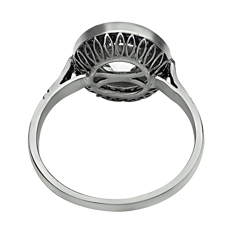 Estate 2.16ct Diamond Sapphire Halo Engagement Ring