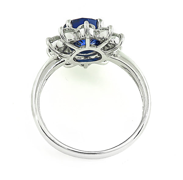 Estate AIGS Cert 2.32ct Ceylon Sapphire 0.97ct Diamond Engagement Ring
