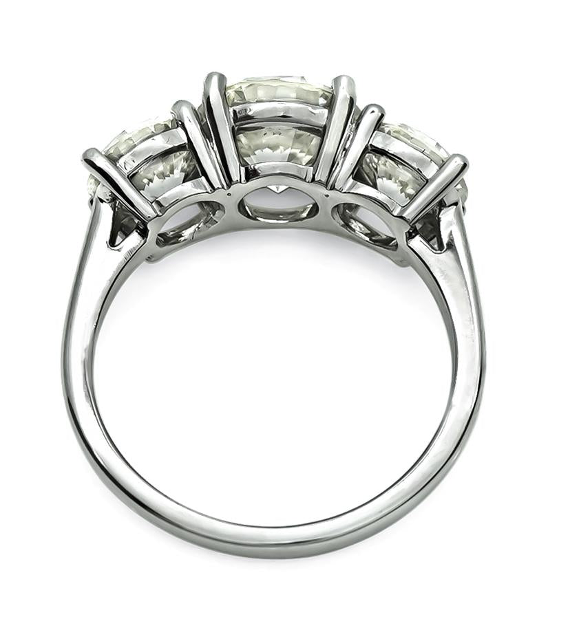 Estate 2.32ct Center Diamond 2.00ct Side Diamond Engagement Ring