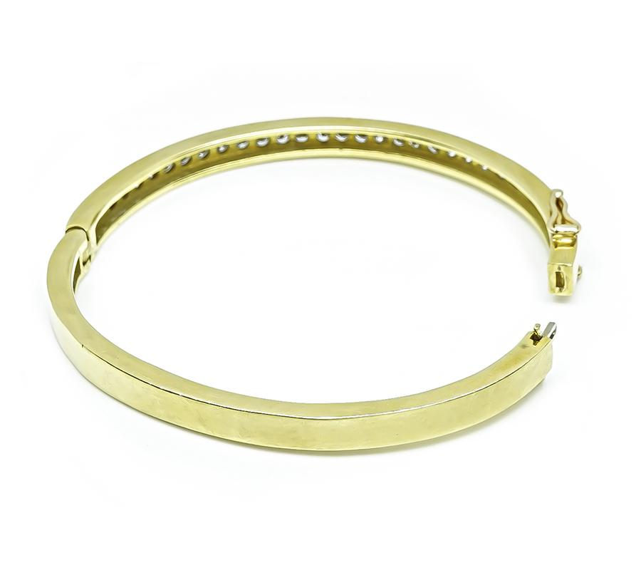 Estate 2.20ct Diamond Gold Bangle